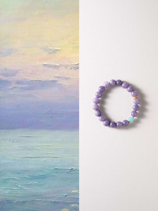 Romantic Purple Chalcedony Gemstone Bracelet